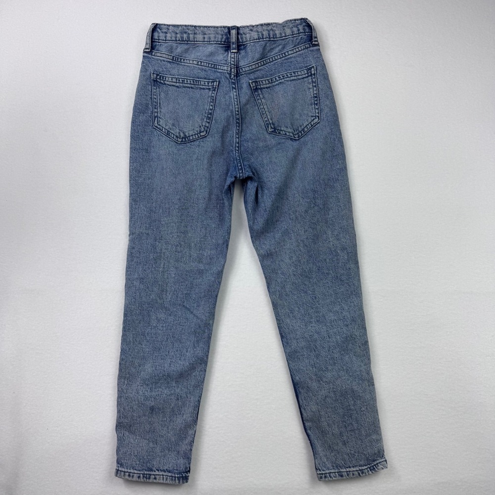 Gap Kids Mom Jeans Light Wash Distressed High Waisted Denim Blue Size 10